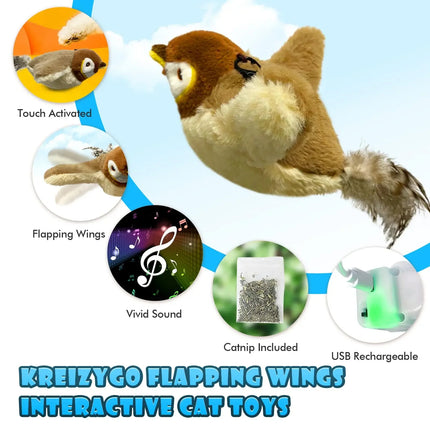 Interactive Flapping Bird Cat Toy