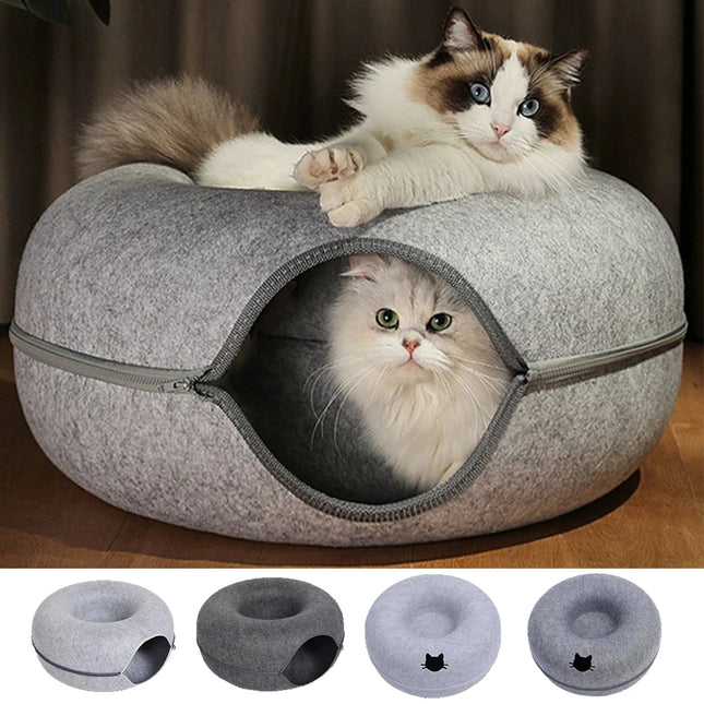 Felt Donut Cat Bed
