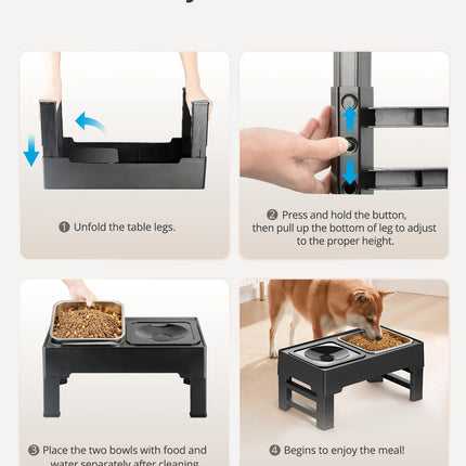 Adjustable Raised Dog Bowls