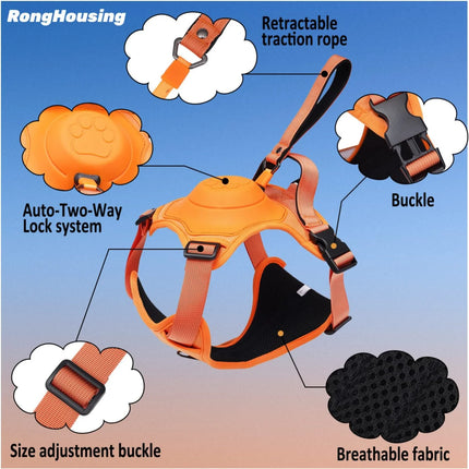 Retractable Dog Harness & Leash Set